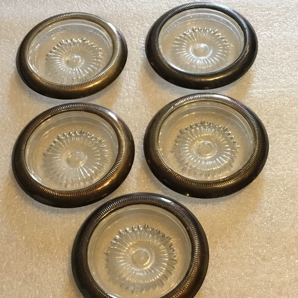 sterling silver Dining Vintage 5 Piece Sterling Silver Glass